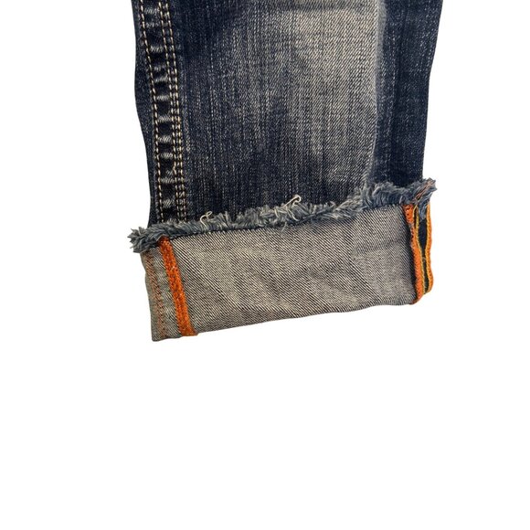 Rock Revival Gwen Capri Jeans Women 26 Dark Wash Distressed Mid Rise Crop Denim - Picture 4 of 9